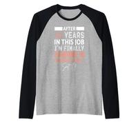 Funny 10 Years Starting to Understand 10th Work Anniversary Raglan Baseball Tee