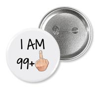 Funny 100th Birthday Gift Idea - 58mm Badge Rude Novelty Gift for Men & Women Turning 100, "I Am 99+1" Age 100 Milestone Birthday Party Accessories Decoration Present
