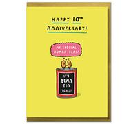 Funny 10th Anniversary Card. It's Bean Tin Years