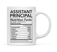 Funny 11oz. Ceramic Coffee Tea Mug Thank You Gift, Assistant Principal Nutritional Facts, 1-Pack
