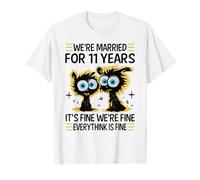 Funny 11th Wedding Anniversary Couples Husband Wife 11 Years T-Shirt