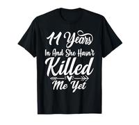 Funny 11th Years Anniversary Wedding She and He Family T-Shirt