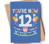 Funny 12th Birthday card for boy or girl with envelope | Unique and original card for son, daughter, grandson or granddaughter | You're 12 Now