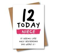 Funny 12th Birthday Card for Niece - Sarcastic Twelfth Birthday Card with Cheeky Message