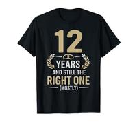 Funny 12th Wedding Anniversary Couples Husband Wife 12 Years T-Shirt