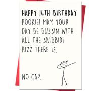 Funny 13th Birthday Card with Gen Z Slang AND Meme-Inspired Design, Hilarious Greeting Card AND Gift Idea for Teenagers (HAPPY 14TH BIRTHDAY)