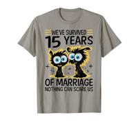 Funny 15th Wedding Anniversary Couples Husband Wife 15 Years T-Shirt