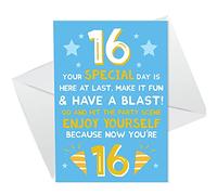 Funny 16th Birthday Card For Him Her Daughter Son Grandson Granddaughter