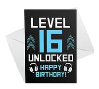 Funny 16th Birthday Card For Son Brother LEVEL 16 Humour Gaming Card For Men