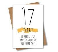 Funny 17th Birthday Card - 17 Today Seems Like Only Yesterday