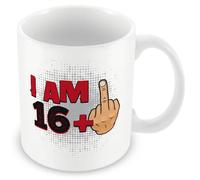 Funny 17th Birthday Mug - “I AM 16+1” Middle Finger Design - Bold Rude & Offensive Seventeenth Gift - 11oz Ceramic Cup