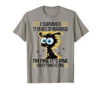 Funny 17th Wedding Anniversary Couples Husband Wife 17 Years T-Shirt