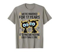Funny 17th Wedding Anniversary Couples Husband Wife 17 Years T-Shirt