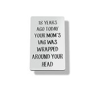 Funny 18th Birthday Card,18 Years Birthday Gift for Men or Women,Engraved Metal Wallet Insert Card,18 Years Old Bday Card for Son Daughter,18th Birthday Gift for Girls or Boys,Happy Birthday Gift Card