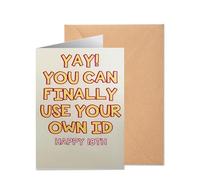 Funny 18th Birthday Card For Boy And Girl, 18th Birthday Card For Son, Daughter, Brother, Sister And Nephew, 12 × 17 Cm, Blank Inside & Envelope Included