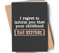 Funny 18th Birthday Card for men or women with envelope | Joke card for someone who is turning 18 years old | Original and unique present idea for son, daughter. | Your Childhood