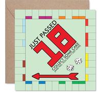 Funny 18th Birthday Card, Level Up to 18 with a Monopoly Twist