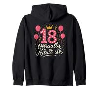 Funny 18th Birthday Design for Teens Officially Adultish Zip Hoodie