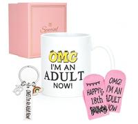 Funny 18th Birthday Gifts for Girls, 11 oz Coffee Mug Gifts Set for 18 Year Old Daughter Sister, 18th Birthday Presents for Niece, Best Friend