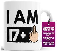 Funny 18th Birthday Mug - I AM 17+1 Rude Gift - Gag Coffee Cup for Men & Women - Milestone Birthday - Novelty Celebration Mug Turning 18 Years Old as a Joke - Dishwasher Microwave Safe (17+1)