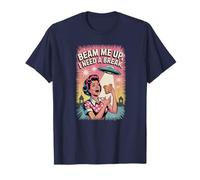 Funny 1950's Housewife Vintage Alien Abduction Graphic T-Shirt