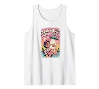 Funny 1950's Housewife Vintage Alien Abduction Graphic Tank Top