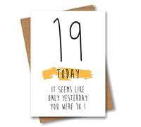 Funny 19th Birthday Card - 19 Today Seems Like Only Yesterday