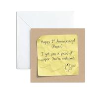 Funny 1st Anniversary Card for Husband Wife, Happy Paper Wedding Gift for Him Her, One Year Milestone Greeting Note, Parents Humor Design