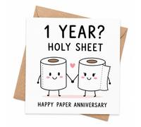 Funny 1st Anniversary Card with Envelope, Paper Anniversary Card for Husband or Wife, Holy Sheet First Wedding Anniversary Card, Funny Card for Partner