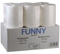 Funny 2-Ply Hand Towel Roll with Special 5 cm Core, for Generic Dispensers, Brilliant White, 24 cm, Approx. 140 m (Pack of 6)