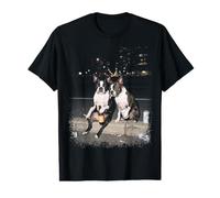Funny 2 Smoking Boston Terrier Dogs Drinking Beer Meme Value Graphic T-Shirt