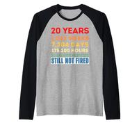 Funny 20 Years Of Work Employee - 20 Years Work Anniversary Raglan Baseball Tee