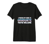 Funny 2025 Gamer Graduation Game Over School Complete Premium T-Shirt