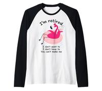 Funny 2025 Retirement Flamingo Vacation Retired Party Women Raglan Baseball Tee