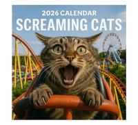 Funny 2026 Calendar Screaming Cats 12 Month Hilarious Cat Calendar With Funny Cat M Emes Ga G Gi Ft For Cat Lovers Monthly Humor Planner For Home And Off Ice (Orange, 30cm)
