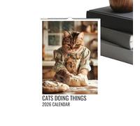 Funny 2026 Cat Wall Calendar - 12 Monthly Planner for Organization, Scheduling, School, Home Decoration with Humorous Feline Photos, Perfect for Organizations and Planning, 21 cm