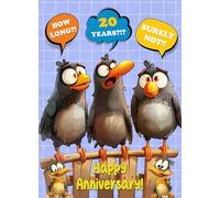 Funny 20th Anniversary Card (Shocked Birds Humour) - For Couple Husband Wife Boyfriend Girlfriend Partner Wedding