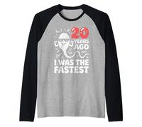 Funny 20th Birthday 20 Years Ago I was The Fastest Joke Raglan Baseball Tee