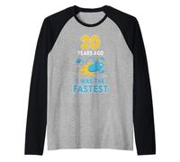 Funny 20th Birthday 20 Years Ago I was The Fastest Joke Raglan Baseball Tee