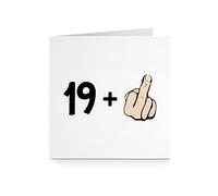Funny 20th Birthday Card for Him Her - 19 + 1 Middle Finger For Sister Brother Son Daughter Niece Nephew Cousin