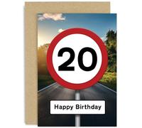 Funny 20th Birthday Card for Him or Her - Fun Age 20 Birthday Card - Hilarious 20 Year Old Road Sign Birthday Greeting Card for Son or Daughter, Grandson, Granddaughter | Blank Inside…