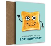 Funny 20th Birthday Card for Men and Women - Son & Daughter 20th Birthday Cards - Humorous Birthday Toast for Him or Her, Funny Birthday Card, 20th