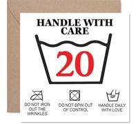 Funny 20th Birthday Card - Not Your Average Milestone - Handle with Care 20 Design with Laugh-out-loud Mock Warnings - 145mm Square, Envelope Included