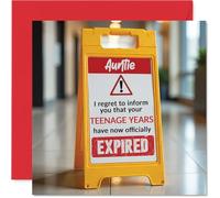 Funny 20th Birthday Cards for Auntie - Your Teens Have Expired - Happy Birthday Card for Aunt Auntie Aunty from Nephew Niece, 145mm x 145mm Banter Joke Humour Bday Greeting Cards Gift