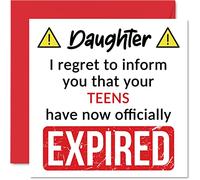 Funny 20th Birthday Cards for Daughter - Your Teens Have Expired - Happy Birthday Card for Daughter from Mum Dad Parents, 145mm Banter Joke Humour Bday Greeting Cards Gift
