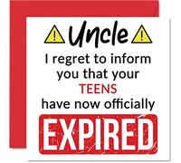 Funny 20th Birthday Cards for Uncle - Your Teens Have Expired - Happy Birthday Card for Uncle from Nephew Niece, 145mm Banter Joke Humour Bday Greeting Cards Gift