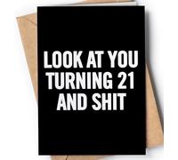 Funny 21st Birthday Card for men or women with envelope | Joke card for someone who is turning 21 years old | Original and unique present idea for son, daughter.