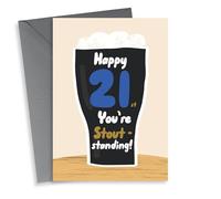 Funny 21st Birthday Card - Guinness Pun - You're Stout-standing