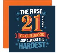 Funny 21st Birthday Card, the Tricky Bit's over