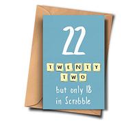Funny 22nd Birthday Card for Him & Her - Blank Inside (Size A5-5.8x8.3inch - 14.8x210cm) Includes Envelope